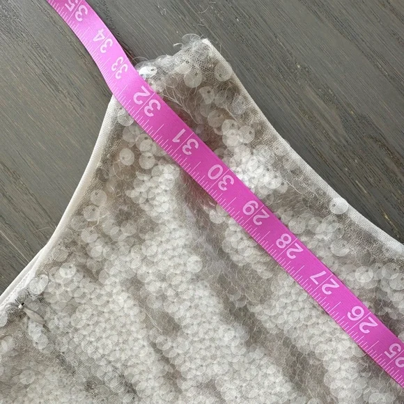 Staud Eton Mini Dress Moon Tan Sequin Embellished - Size Large - Picture 14 of 14